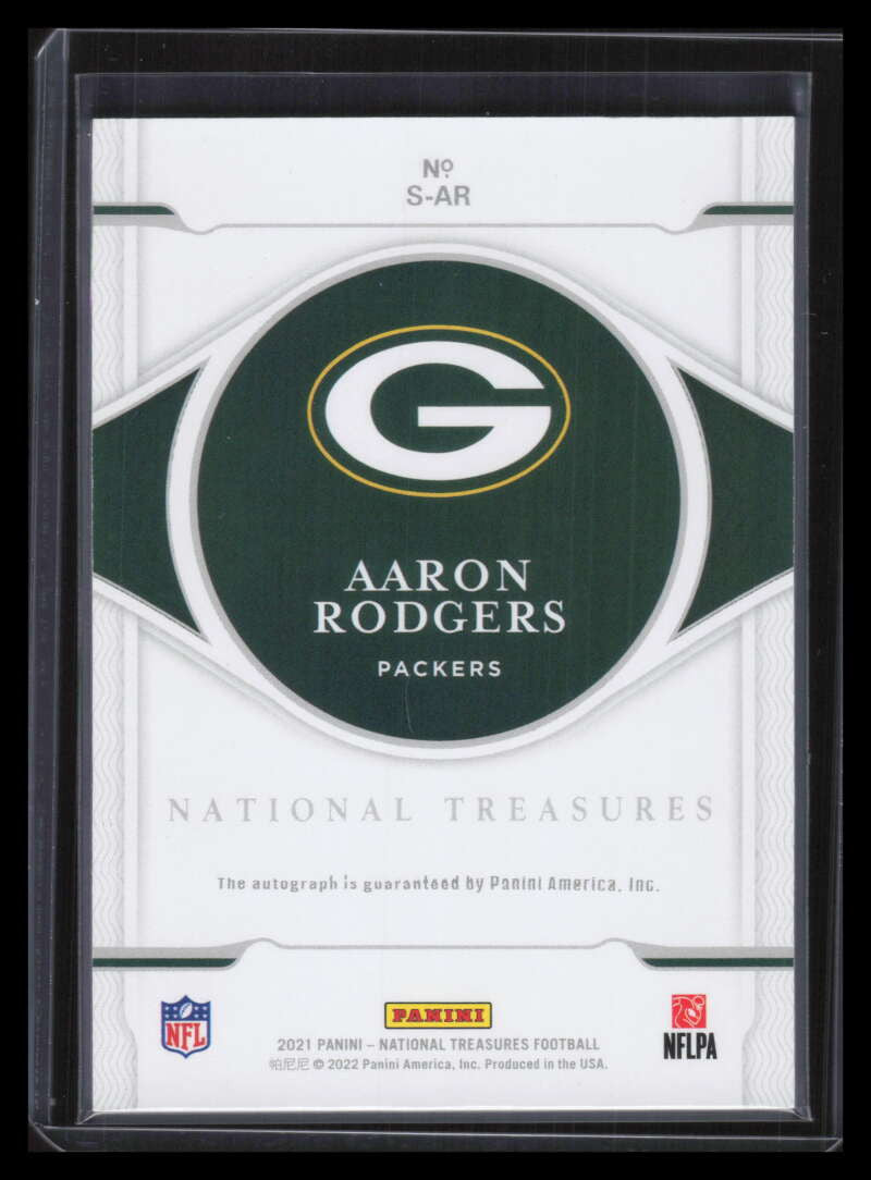 2021 Panini National Treasures Signatures Gold 2 Aaron Rodgers Auto 14/49