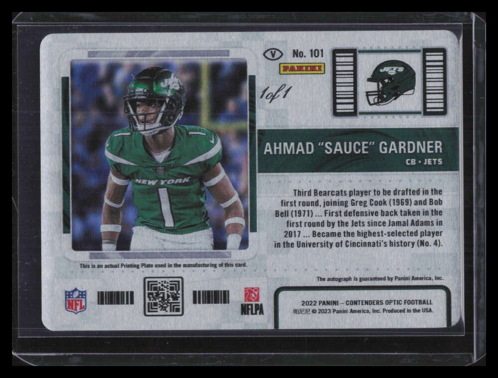 2022 Panini Contenders Printing Plate Magenta 101b Sauce Gardner Rookie Auto 1/1