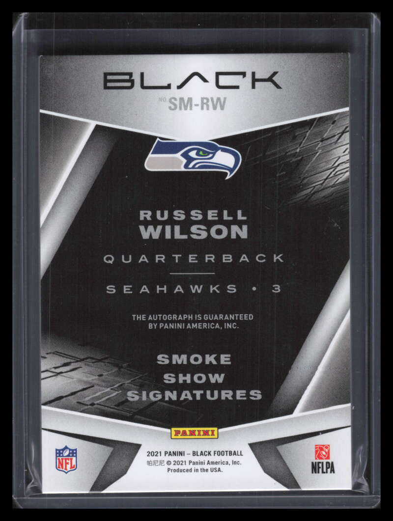 2021 Panini Black Smoke Show Signatures 18 Russell Wilson Auto 2/5
