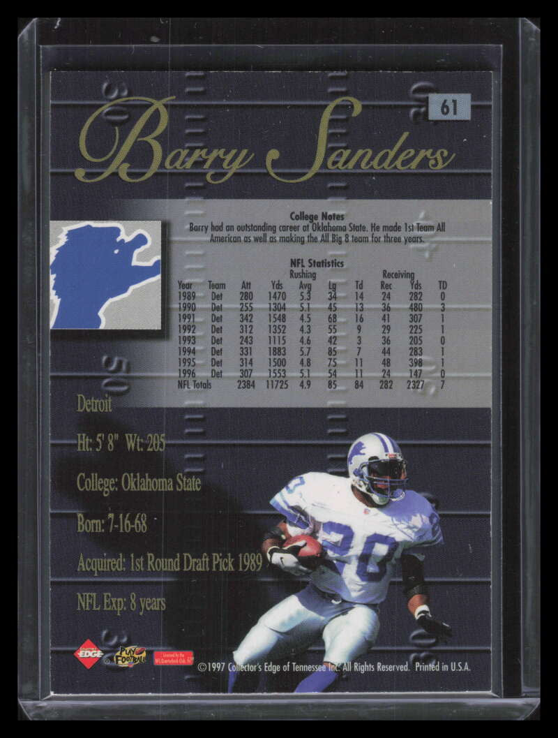 1998 Collector's Edge Advantage 50-point 61 Barry Sanders
