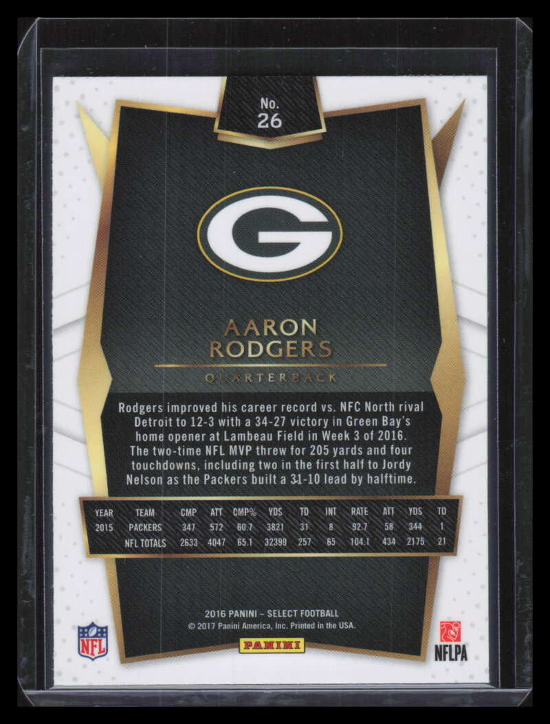 2016 Select Prizm Tri Color Refractor 26 Aaron Rodgers 128741