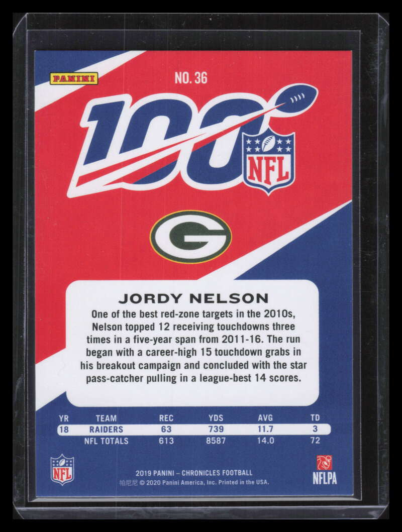2019 Panini Chronicles Purple 36 Jordy Nelson 24/49