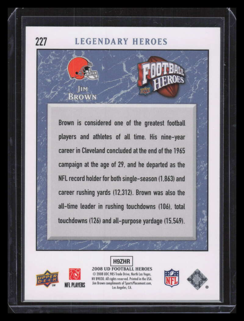 2008 Upper Deck Heroes Blue 227 Jim Brown 5/125