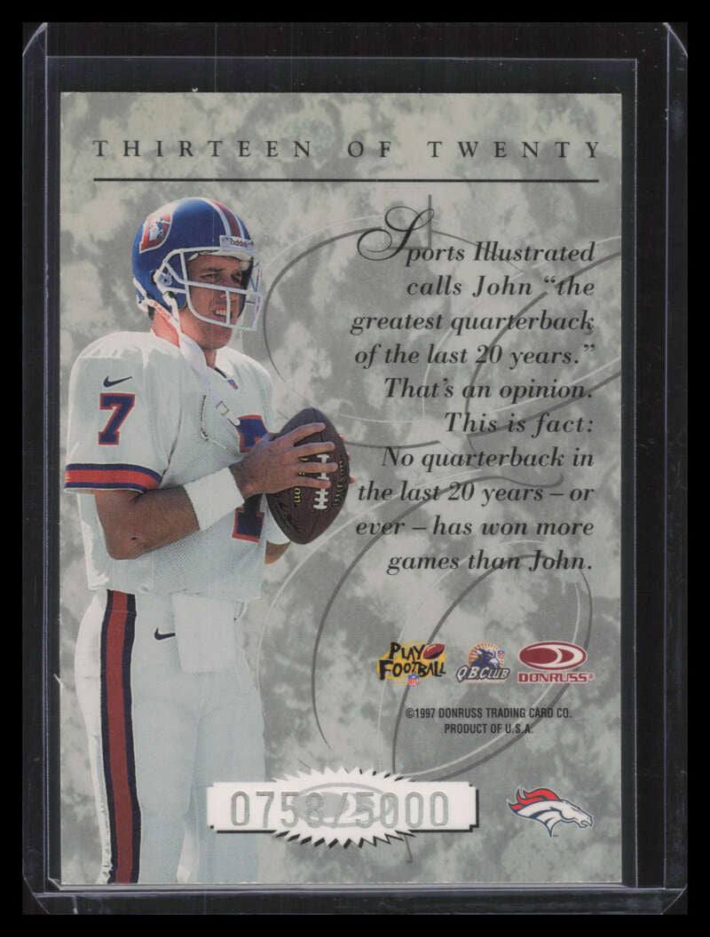 1997 Donruss Elite 13 John Elway 758/5000