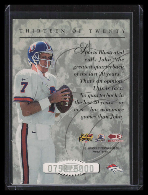 1997 Donruss Elite 13 John Elway 758/5000