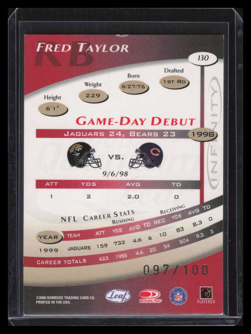 2000 Quantum Leaf Infinity Red 130 Fred Taylor 97/100