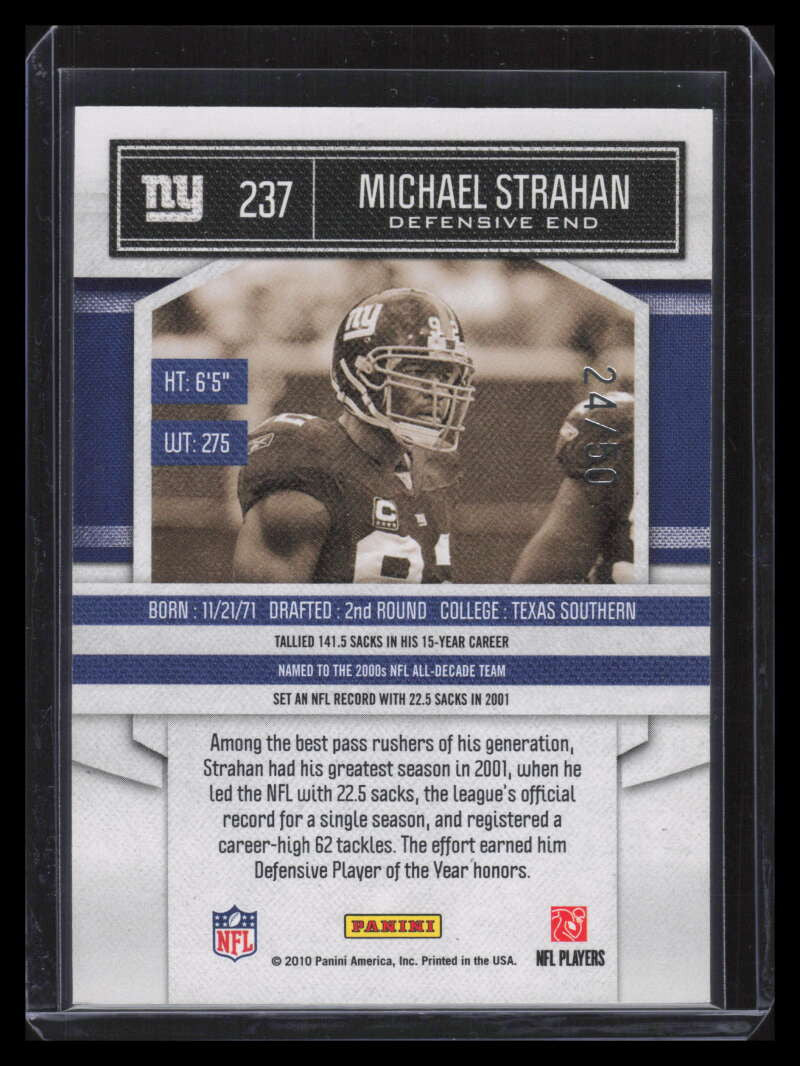 2010 Classics Timeless Tributes Gold 237 Michael Strahan 24/50