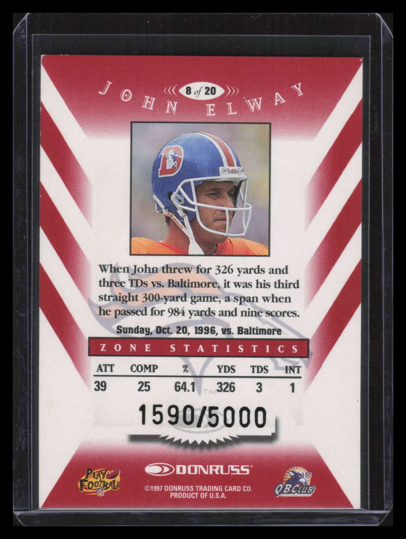 1997 Donruss Zoning Commission 8 John Elway 1590/5000