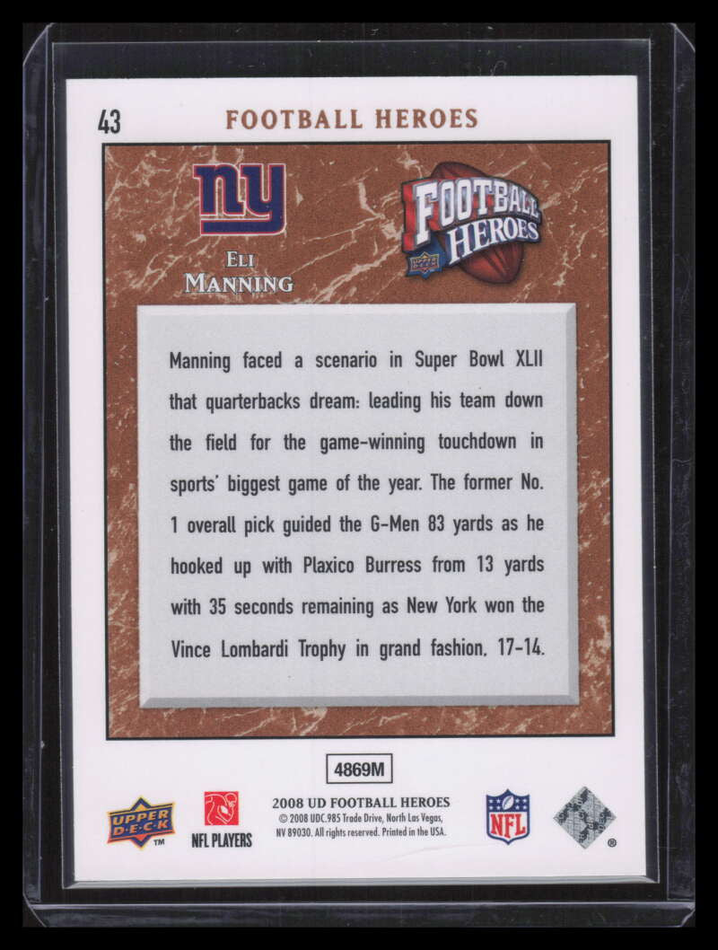 2008 Upper Deck Heroes Bronze 43 Eli Manning 17/75