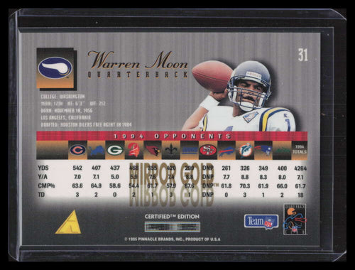 1995 Select Certified Mirror Gold 31 Warren Moon