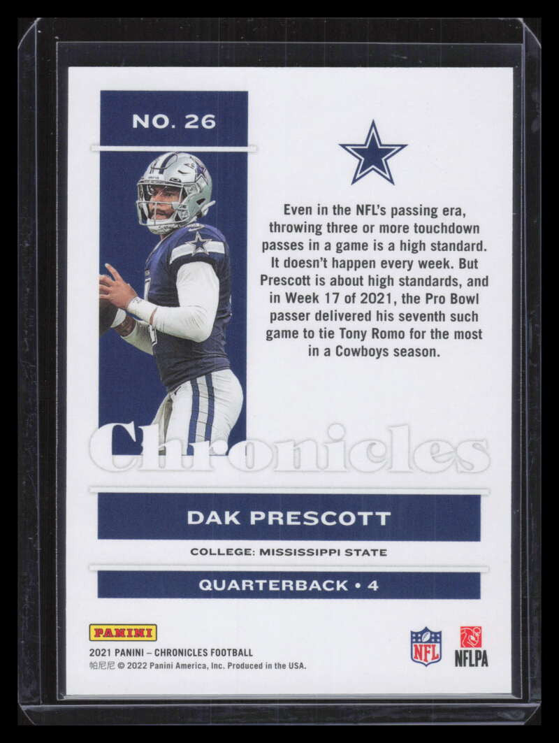 2020 Panini Chronicles Blue 26 Dak Prescott 69/99