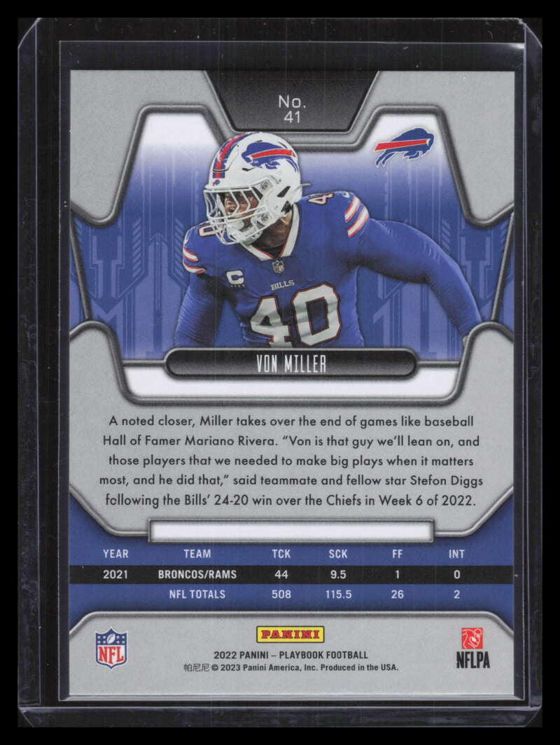 2022 Panini Playbook Platinum 41 Von Miller 2/25