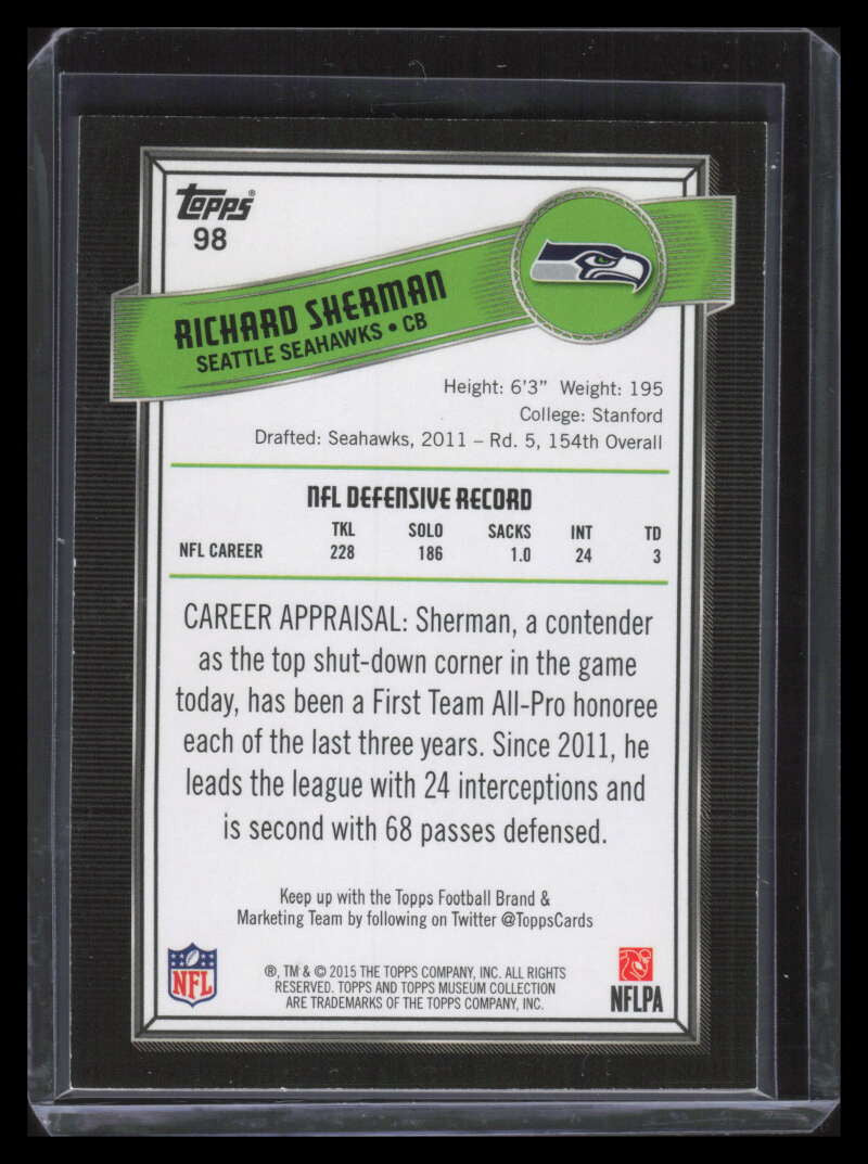 2015 Topps Museum Collection Ruby 98 Richard Sherman 12/25