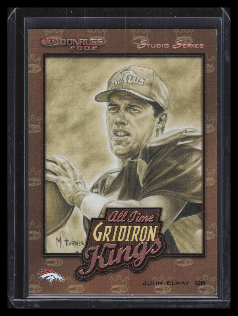 2002 Donruss All-Time Gridiron Kings Studio at4 John Elway 202/250