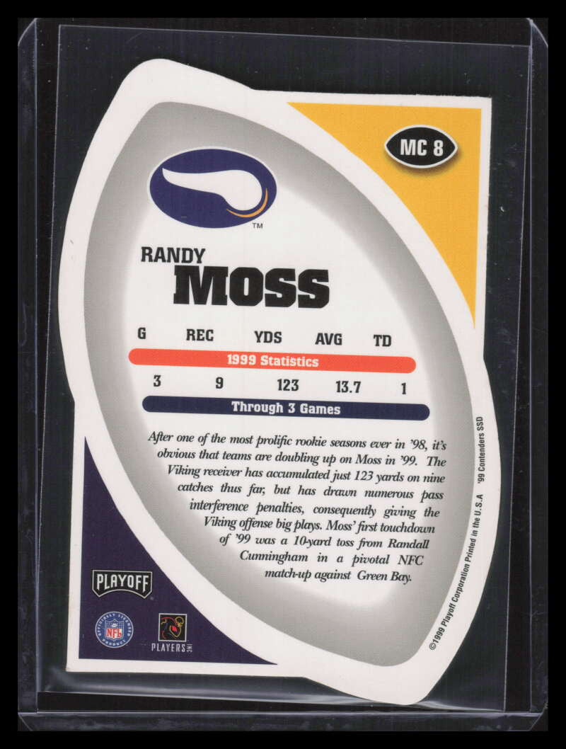1999 Playoff Contenders SSD MVP Contenders mc8 Randy Moss
