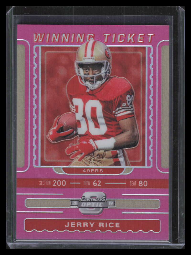 2019 Panini Contenders Optic Winning Tickets Pink 20 Jerry Rice 49/75