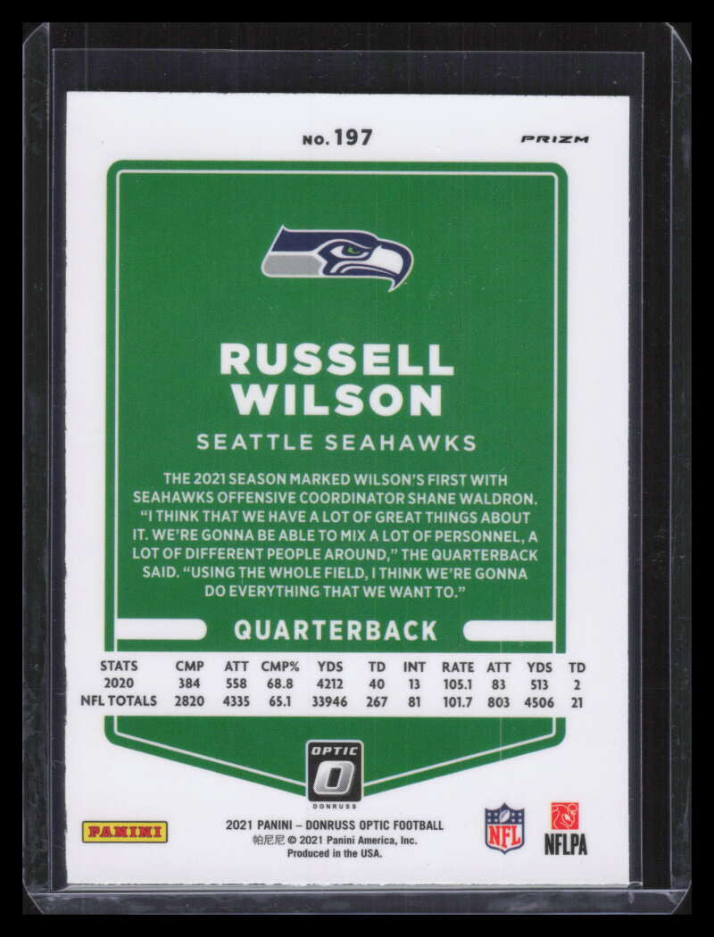2021 Donruss Optic Fire Refractor 197 Russell Wilson