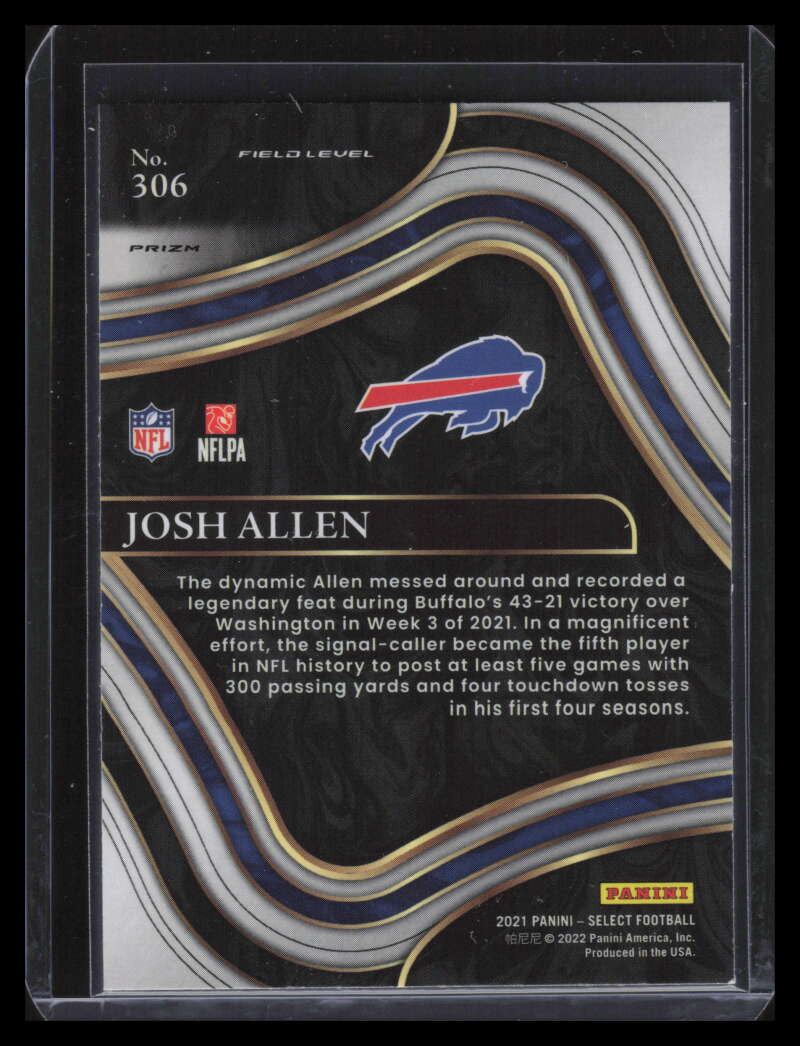 2021 Select Prizm Silver Refractor 306 Josh Allen Field Level