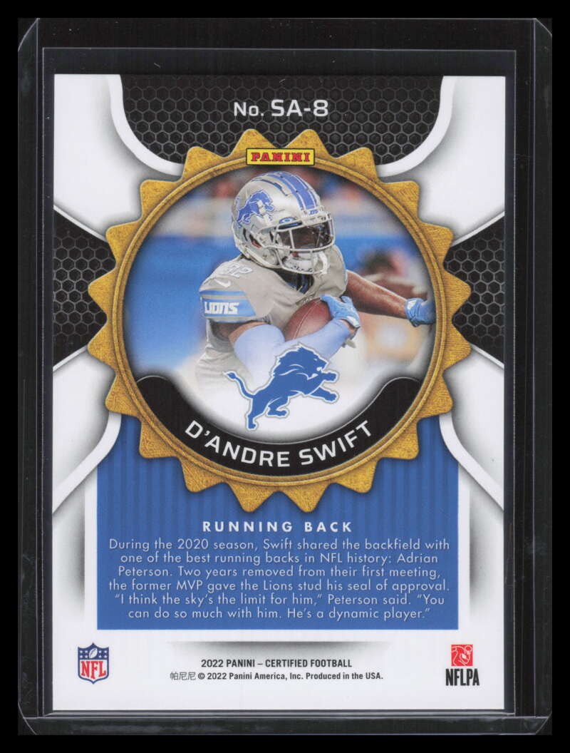 2022 Certified Seal of Approval Mirror Purple 8 D'Andre Swift 3/10