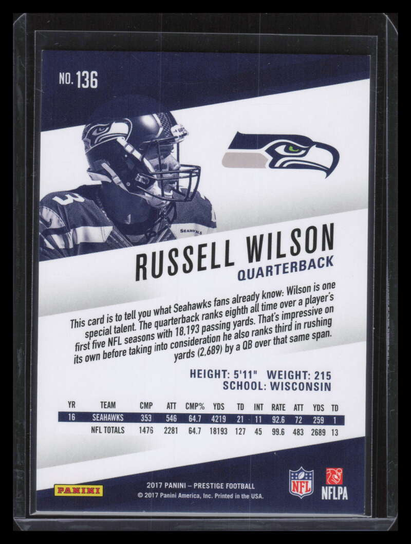 2017 Prestige Xtra Points Platinum 136 Russell Wilson 21/25