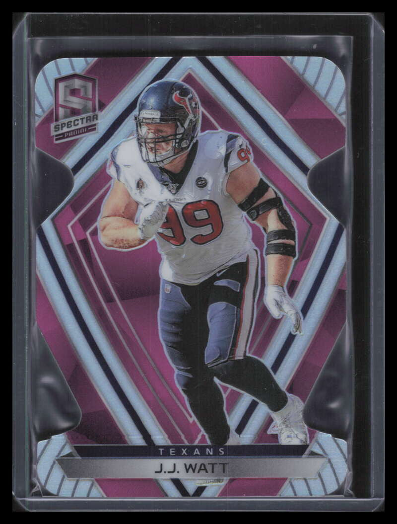 2020 Panini Spectra Neon Pink Die Cut 14 J. J. Watt 2/20