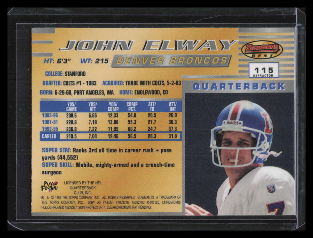 1996 Bowman's Best Refractor 115 John Elway