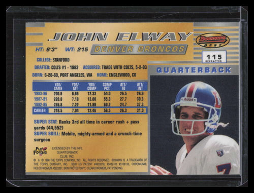 1996 Bowman's Best Refractor 115 John Elway