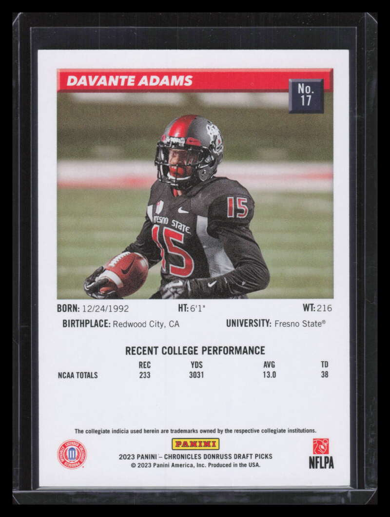 2023 Panini Chronicles Draft Picks Donruss Retro Gold 17 Davante Adams 8/10