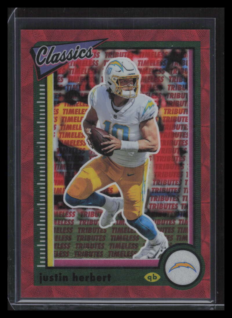 2022 Classics Premium Edition Timeless Tributes h2 Red 49 Justin Herbert 30/35