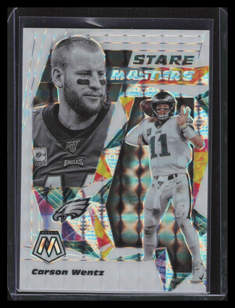 2020 Panini Mosaic Stare Masters Mosaic White Refractor sm10 Carson Wentz 5/25