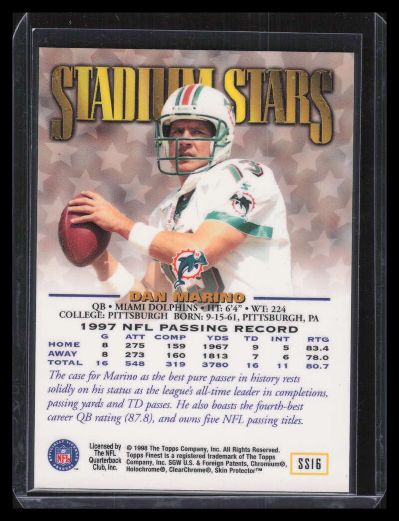 DELETE 135255 1998 Finest Stadium Stars ss16 Dan Marino
