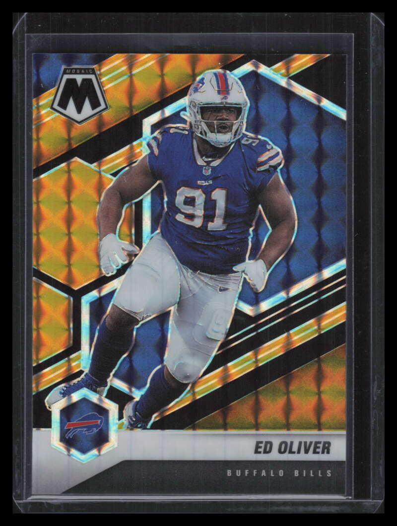 2021 Panini Mosaic Mosaic Choice Black Gold Refractor 31 Ed Oliver 4/8