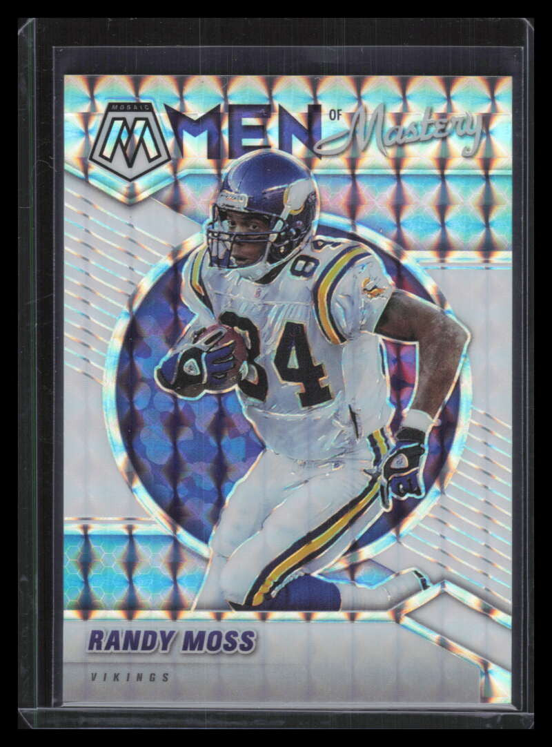 2021 Panini Mosaic Men of Mastery Mosaic White Refractor 14 Randy Moss 10/25