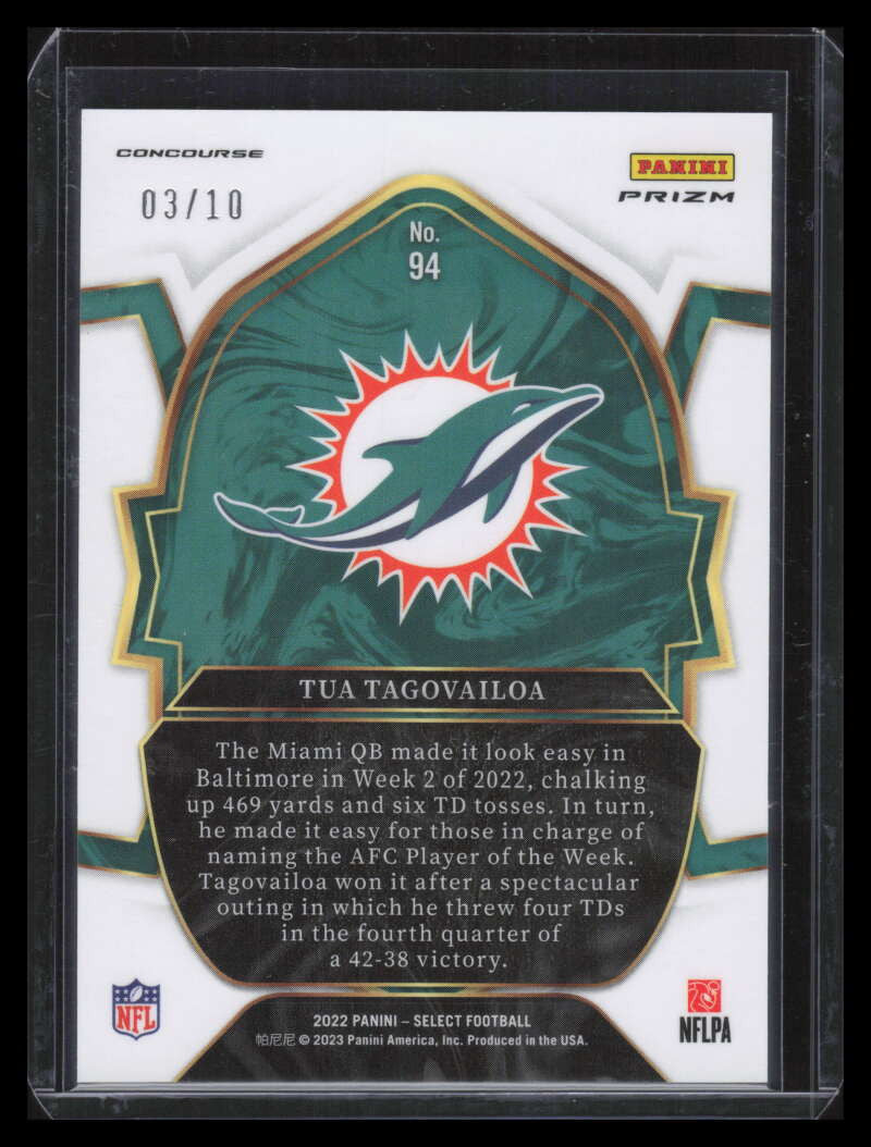 2022 Select Prizm Gold 94 Tua Tagovailoa 3/10 Concourse