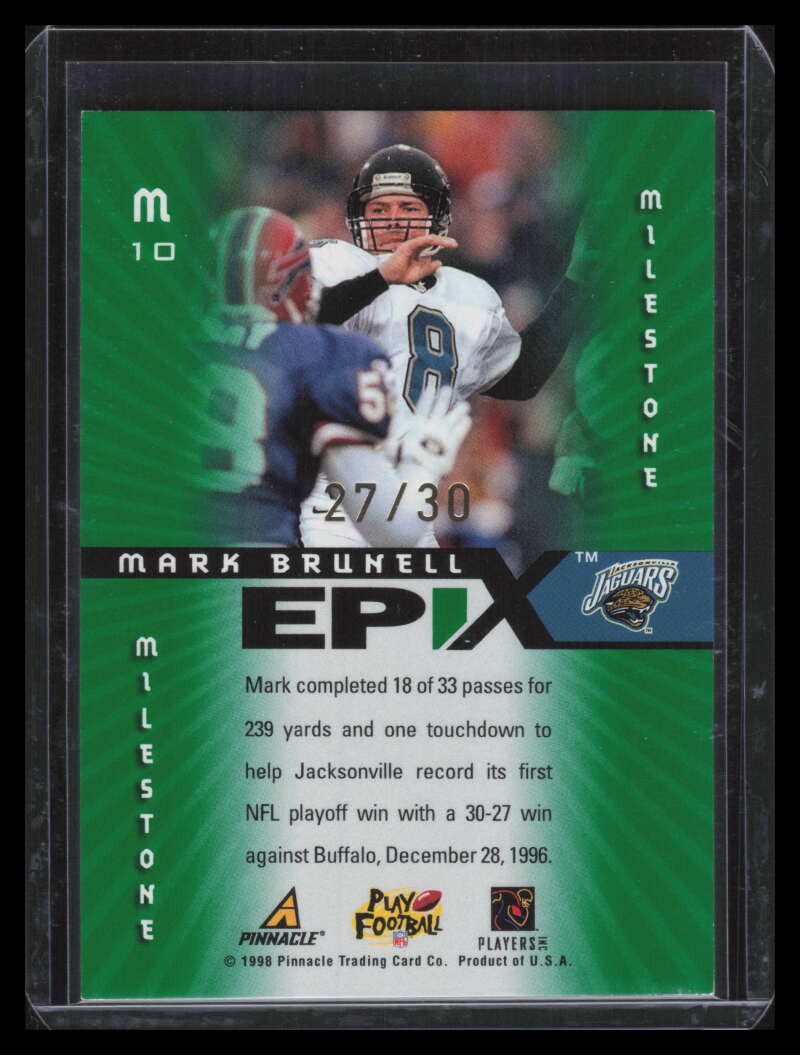 1998 Score Epix Hobby Emerald m10 Mark Brunell Milestone 27/30