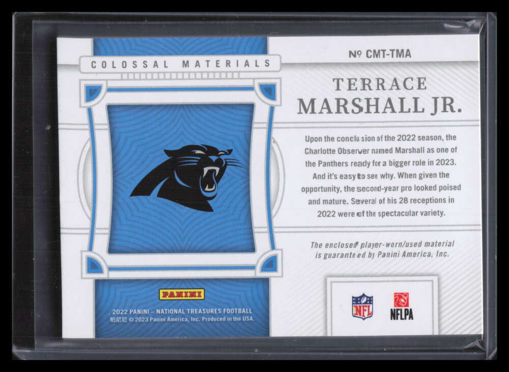 2022 Panini National Treasures Colossal Silver Terrace Marshall Jr. Patch 20/25