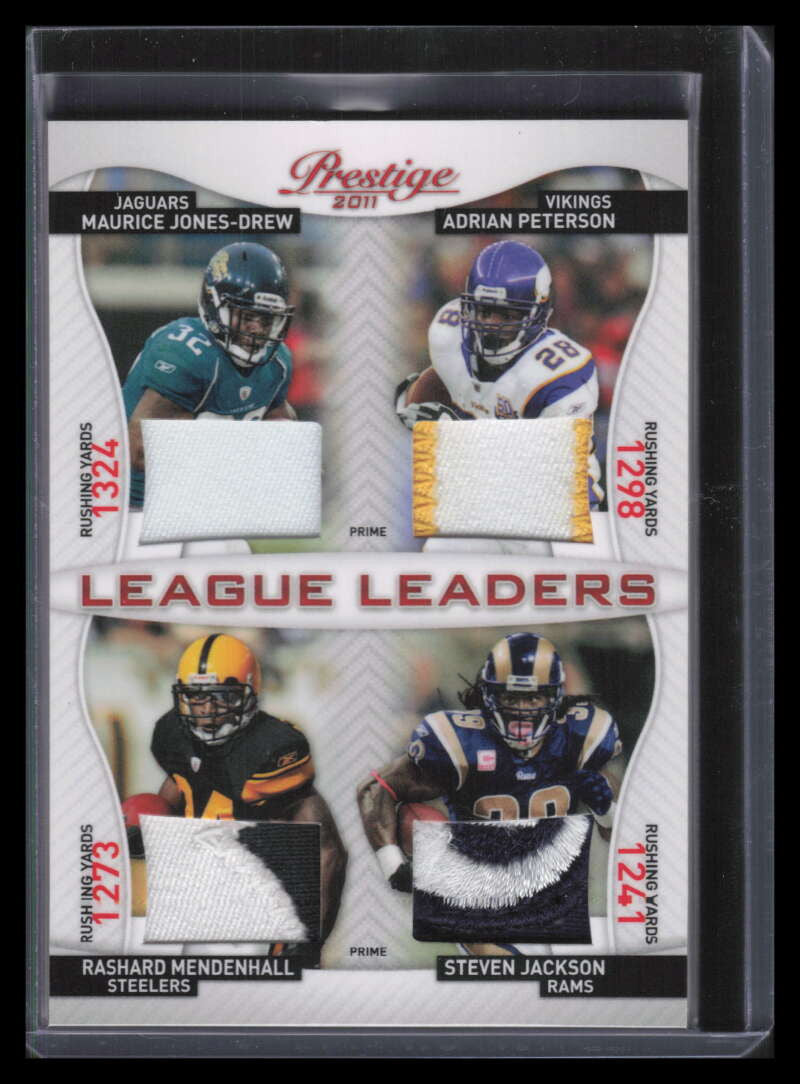 DELETE 135336 2011 Prestige League Leaders Mendenhall Jackson Jones-Drew Peterson Patch 16/50