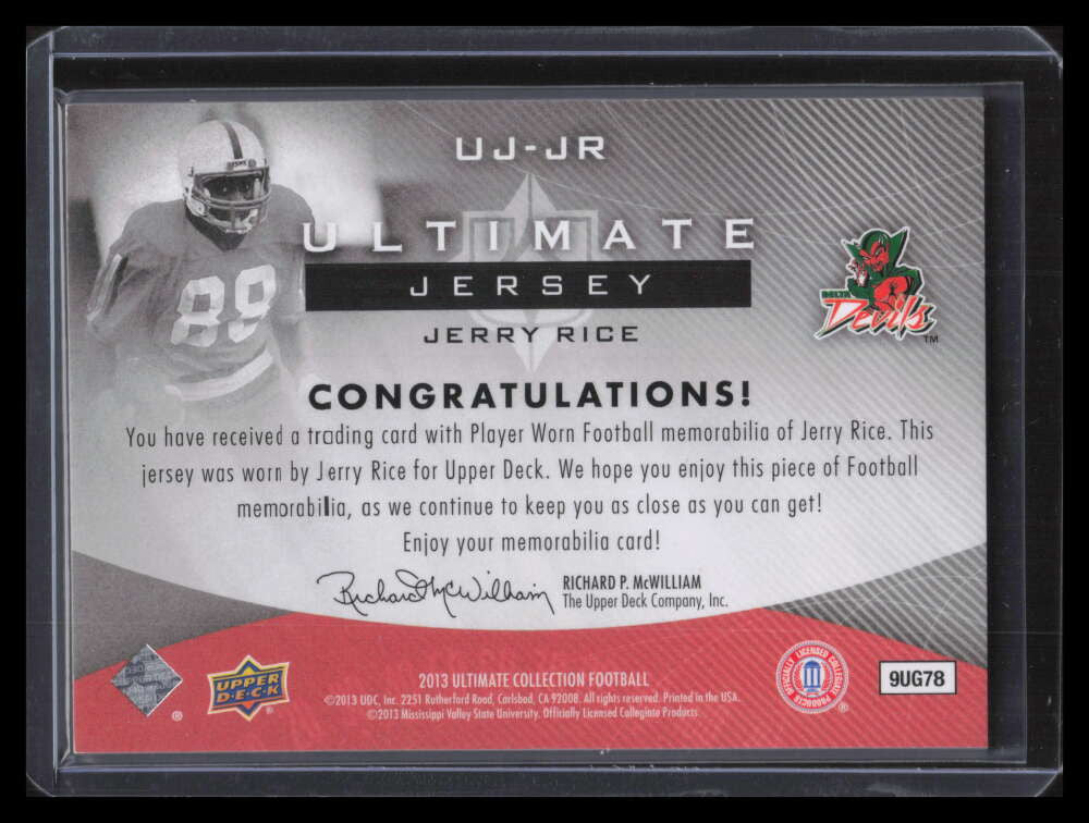 DELETE 135340 2013 Ultimate Collection Ultimate Jerseys UJJR Jerry Rice Dual Jersey 2/50