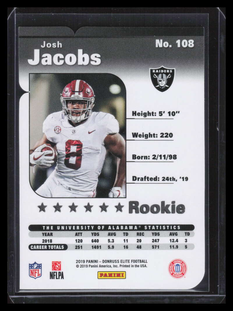 2019 Elite '99 Elite Aspirations 108 Josh Jacobs Rookie 63/92