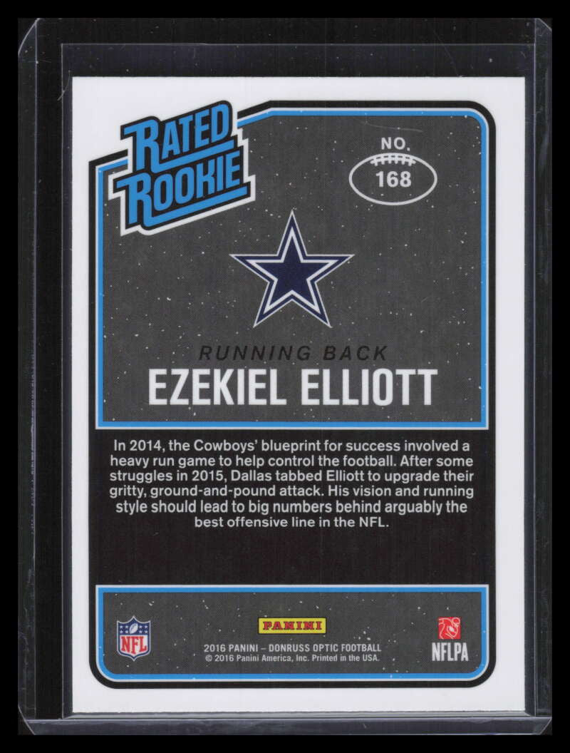 2016 Donruss Optic Purple Refractor 168 Ezekiel Elliott RR Rated Rookie