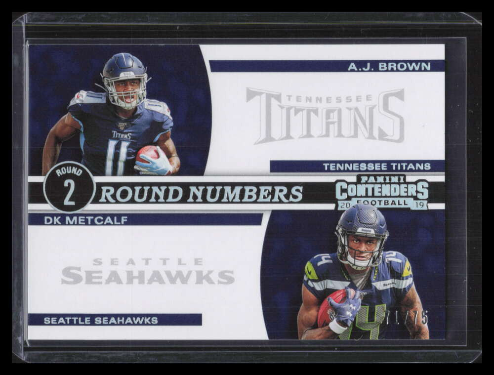 2019 Panini Contenders Round Numbers Silver A. J. Brown DK Metcalf Rookie 71/75