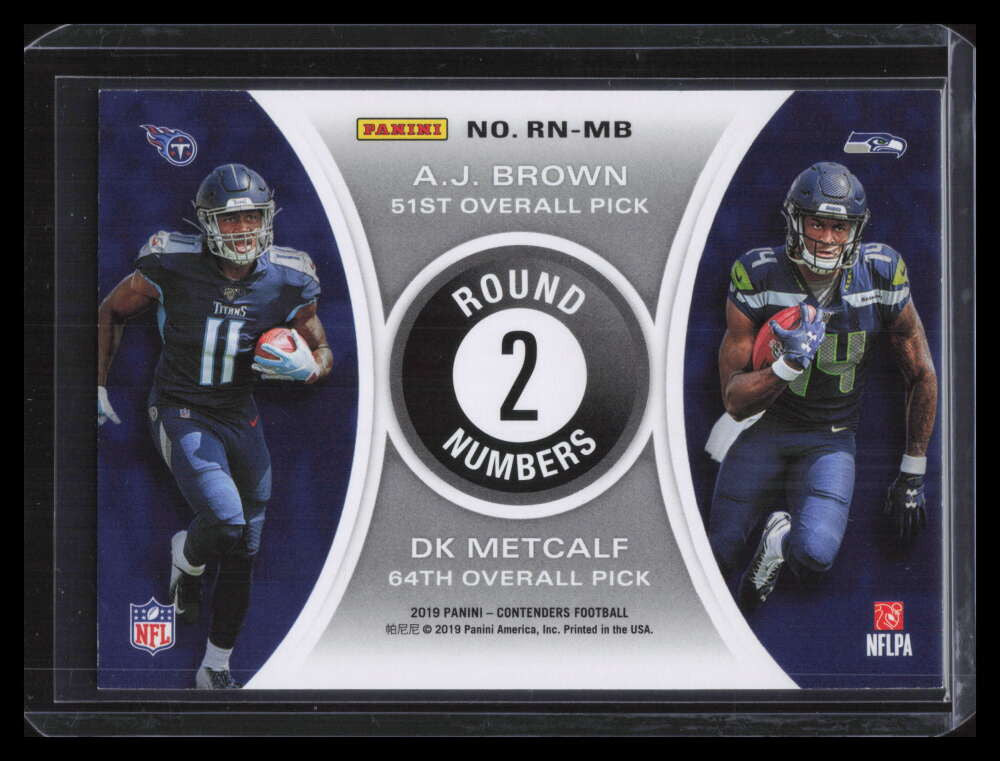2019 Panini Contenders Round Numbers Silver A. J. Brown DK Metcalf Rookie 71/75
