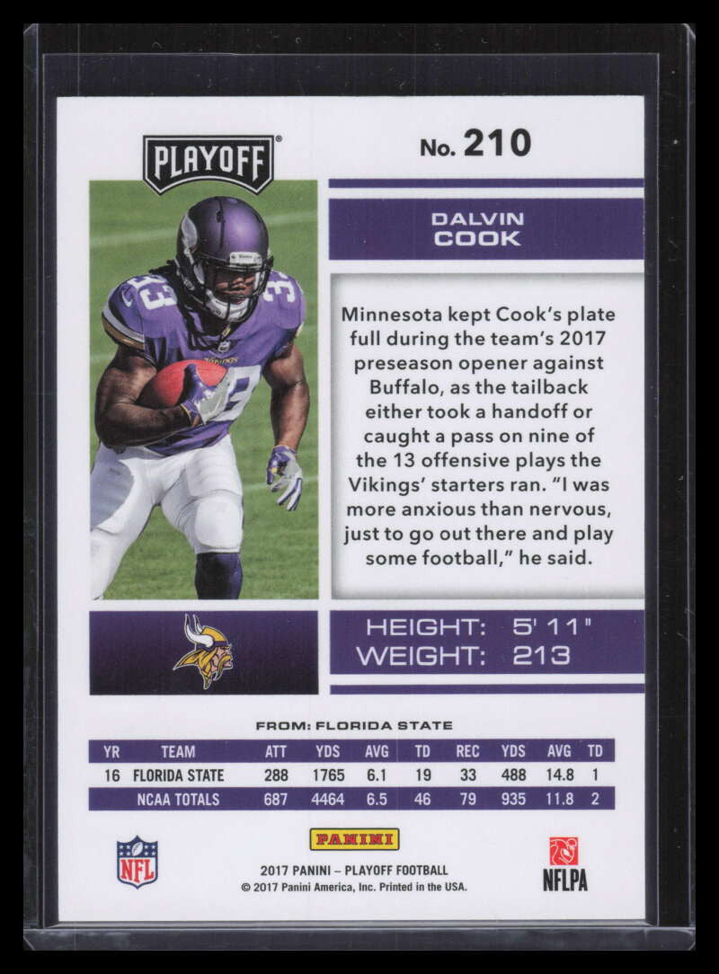 2017 Playoff 3rd Down 210 Dalvin Cook Rookie 3/25