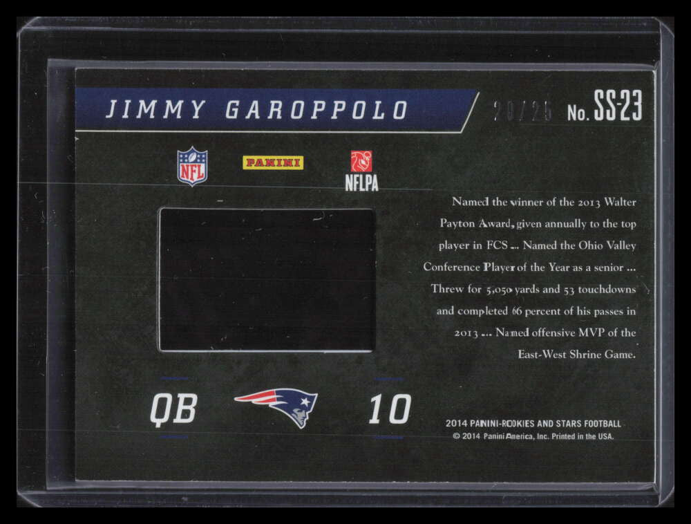 2014 Rookies and Stars Slideshow 23 Jimmy Garoppolo Rookie 20/25