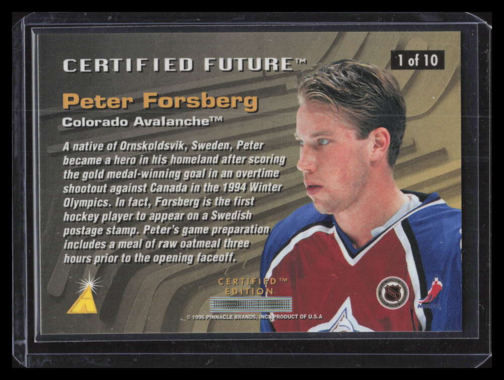 1995-96 Select Certified Future 1 Peter Forsberg