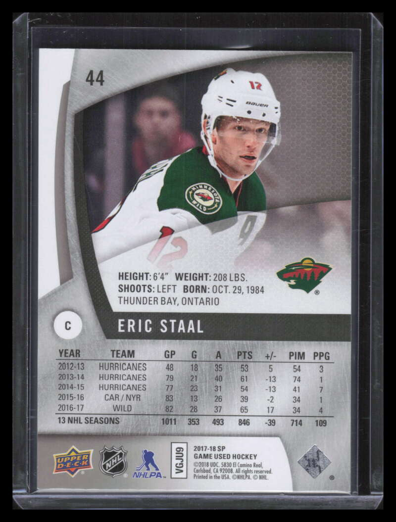 2017-18 SP Game Used 44 Eric Staal 10/12