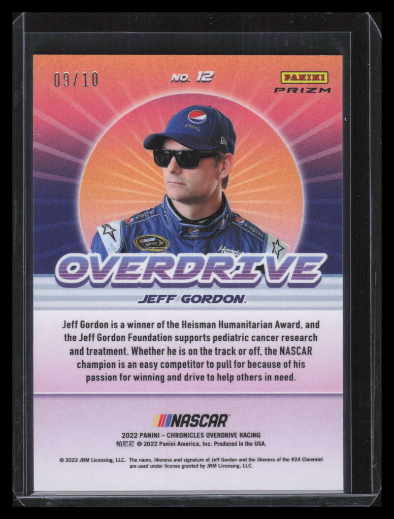 2022 Panini Chronicles Overdrive Gold 12 Jeff Gordon 9/10