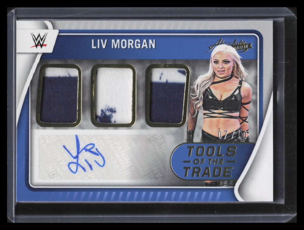 2022 Panini Chronicles Absolute Tools of Trade Liv Morgan Triple Patch Auto 7/10