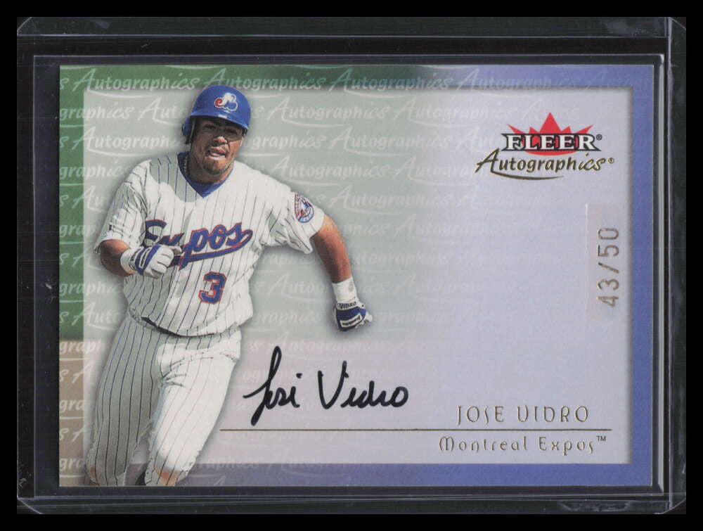2001 Fleer Autographics Gold 102 Jose Vidro Auto 43/50