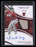 2016 Immaculate Collection Red 102 Brandon Drury Rookie Patch Auto 19/49